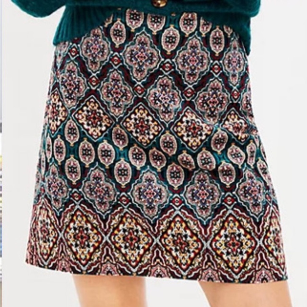 LOFT Multicolor Patterned Pencil Skirt